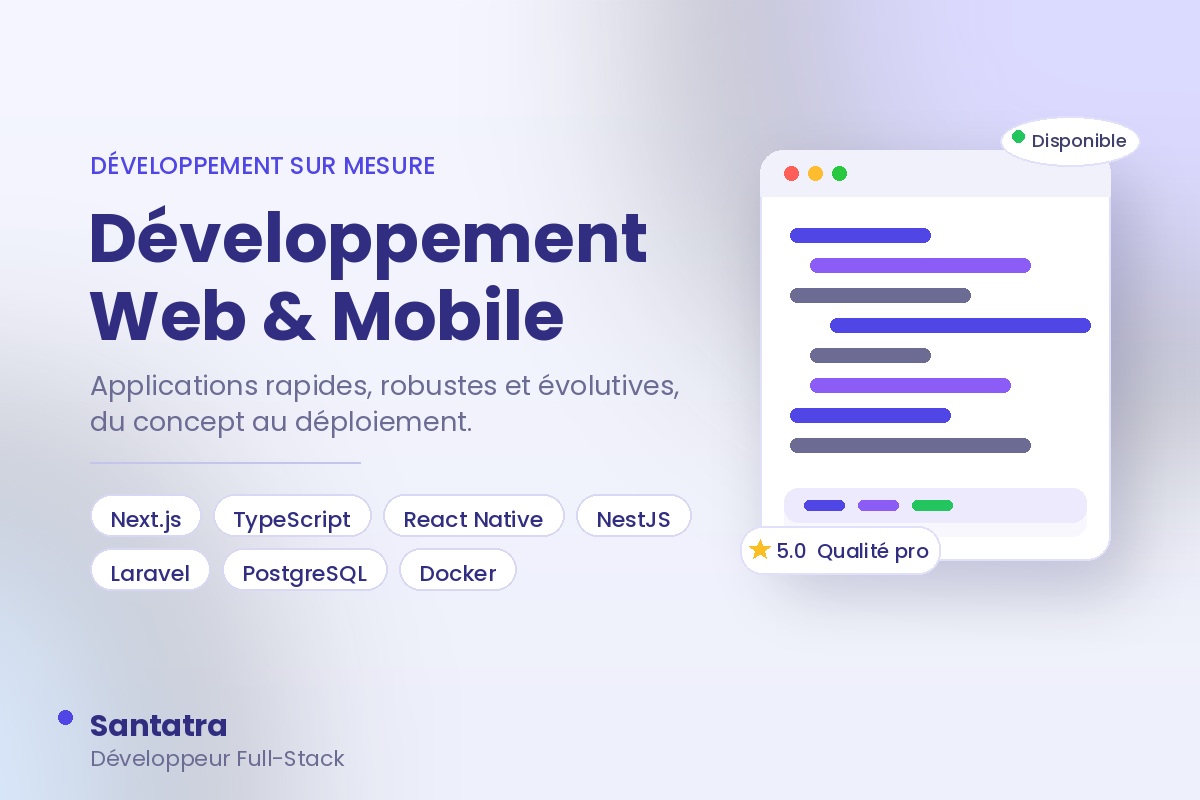 Développement Web & Mobile sur mesure